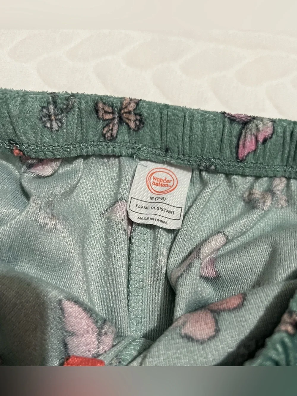 💗 Wonder Nation‎ - Girls Green Butterfly Print Pajama Bottoms